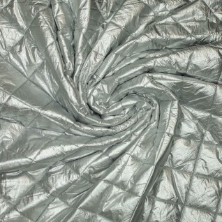 Woven pl/pu quilted metalic