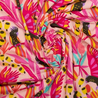 Woven co dig poplin parrot