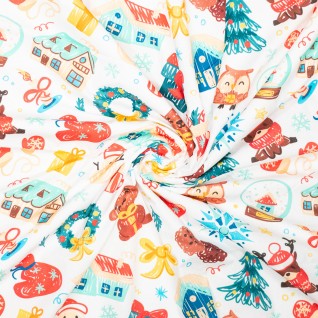 Woven co poplin dig Christmas