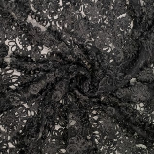 Knit pl tulle embroidery...